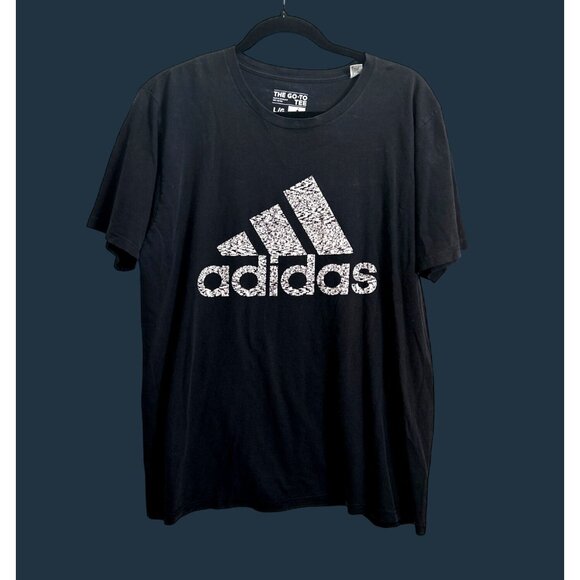 Adidas Mens Black The Go-To Tee L/G 100% Cotton Short Sleeve Casual T-Shirt - Picture 1 of 7